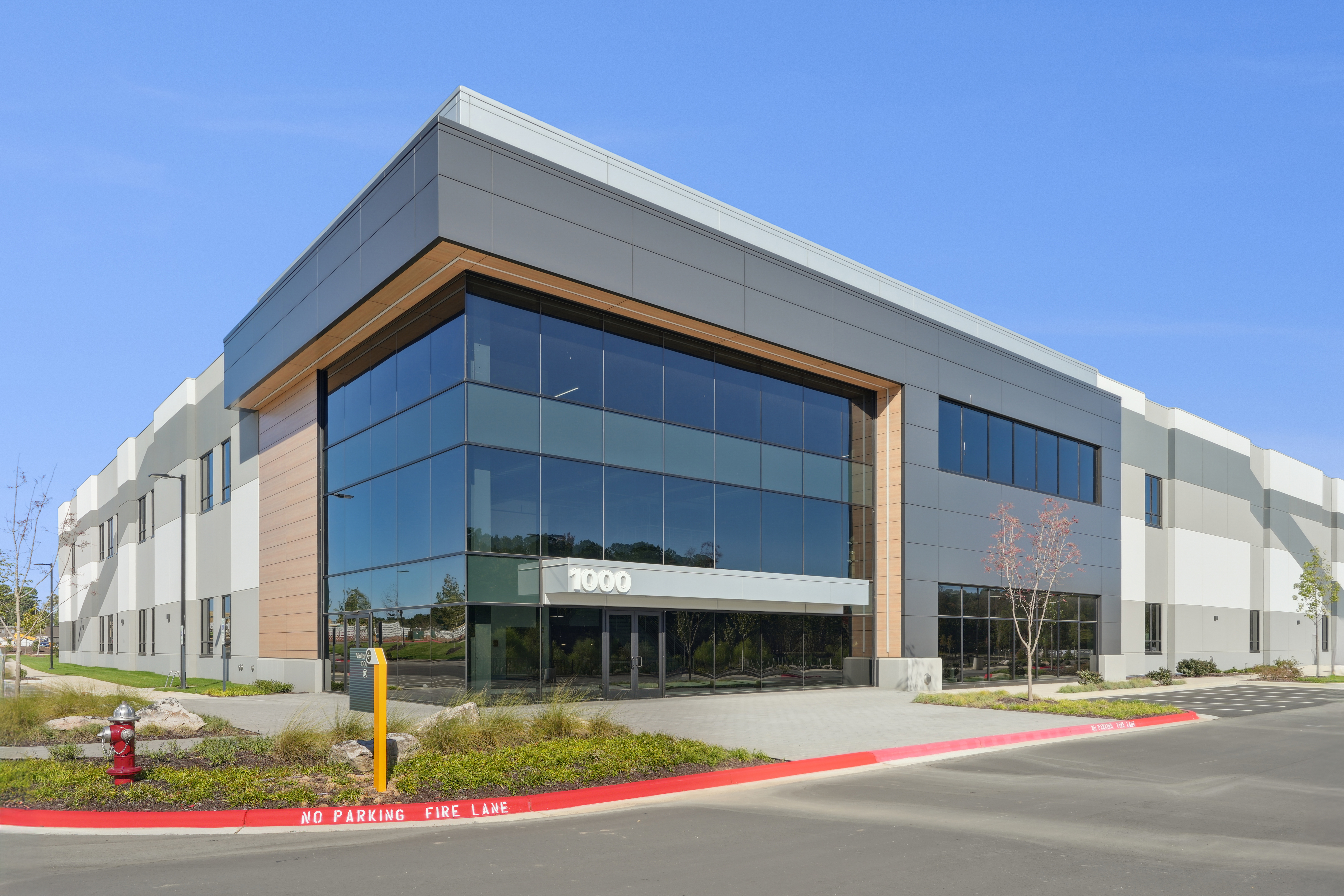 Exterior of biomanufacturing building at Pathway Triangle